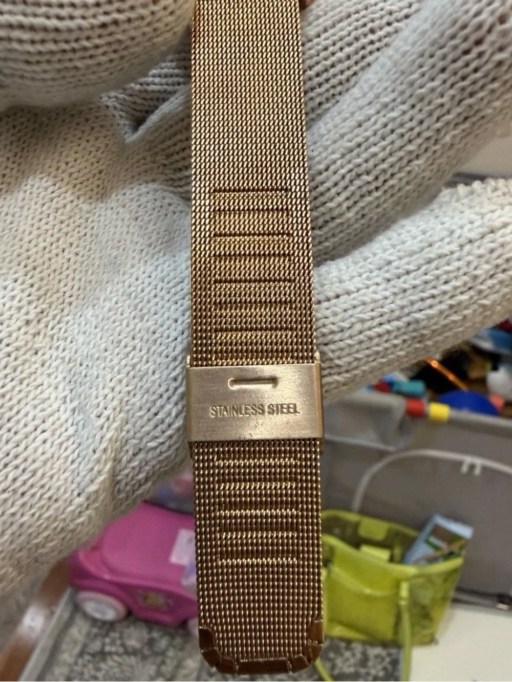 Wristology Stella Unisex Rose Gold Mesh Watch 38mm White Dial Boyfriend Style QC